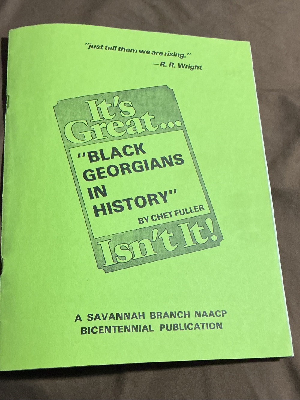 Vintage‎ “Black Georgians In History” NAACP Bicentennial Booklet Chet Fuller